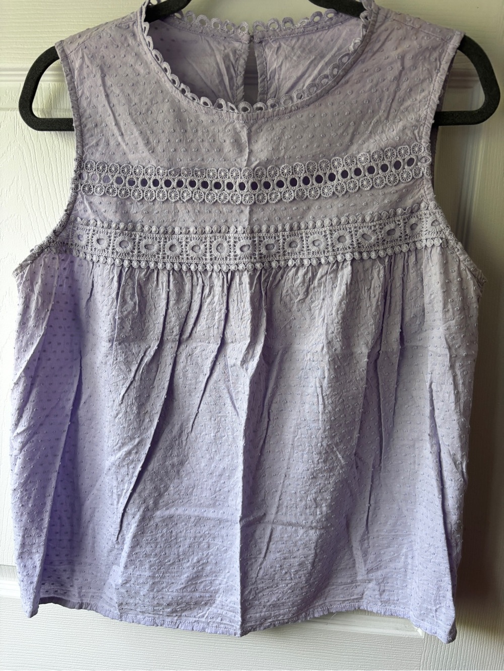 SHEIN Lavender Eyelet Lace Sleeveless Camisole
